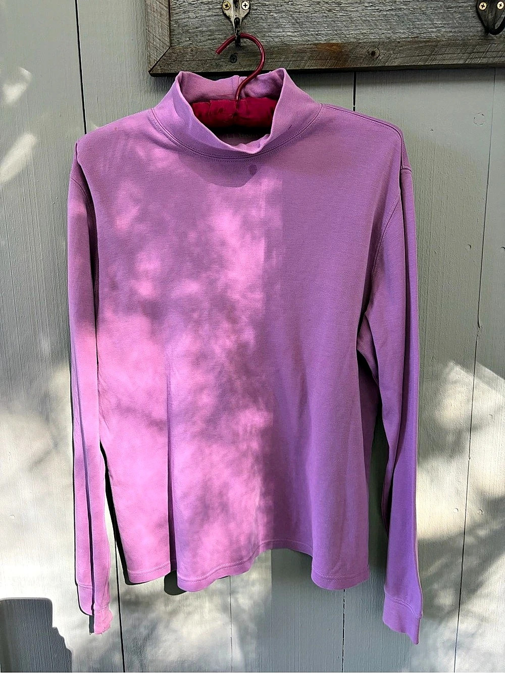 L.L.Bean Purple Mock Neck Long Sleeve
